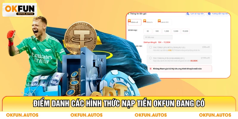 Điểm danh các hình thức nạp tiền OKFUN đang có